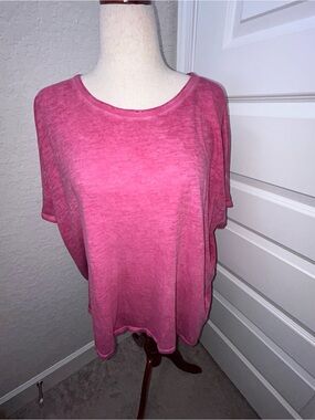Eileen Fisher System 100% Organic Cotton Short Sleeve Blouse Shirt Top